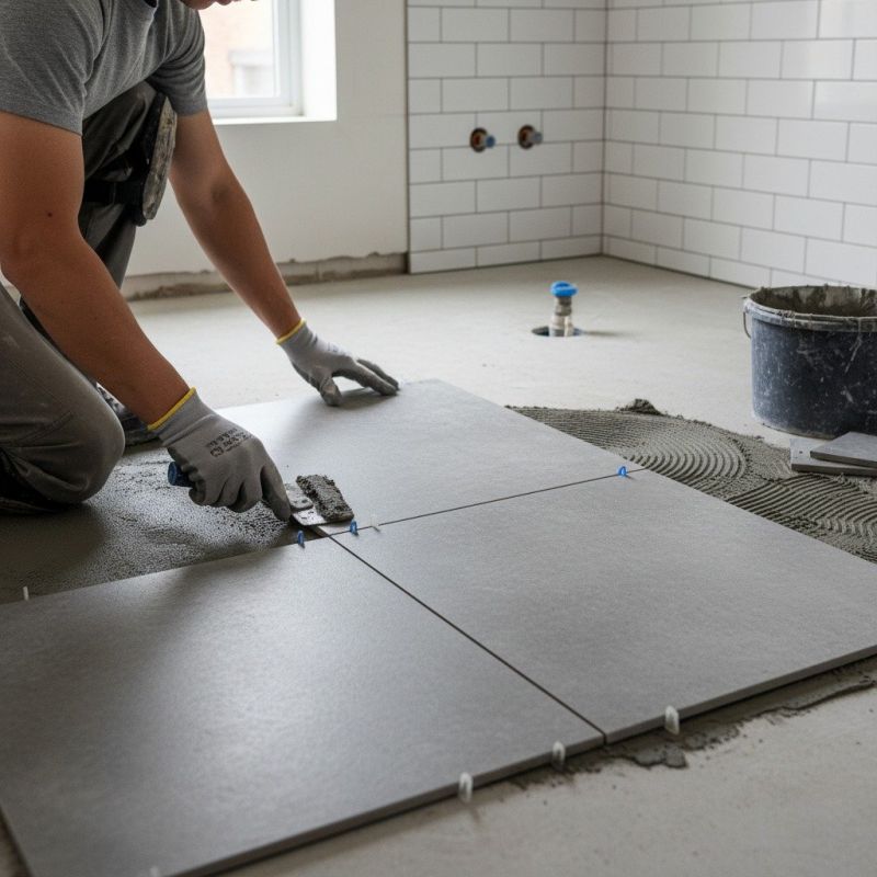Slate Tile Floor Installation detail